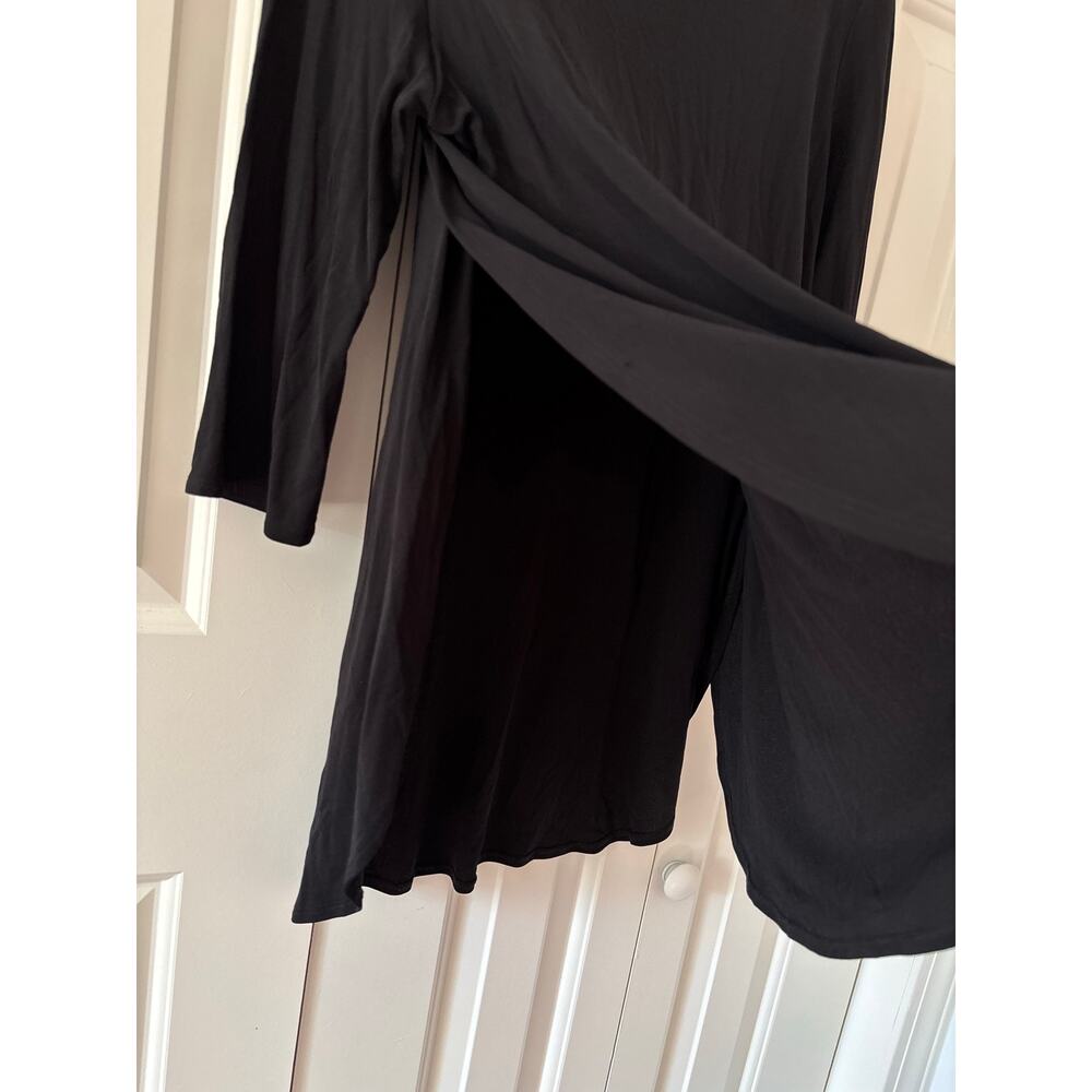 Eileen Fisher Black Silk Jersey Tunic Top Women’s Small Long Sleeve Minimalist - Picture 5 of 9